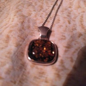 Sterling Silver Amber Necklace